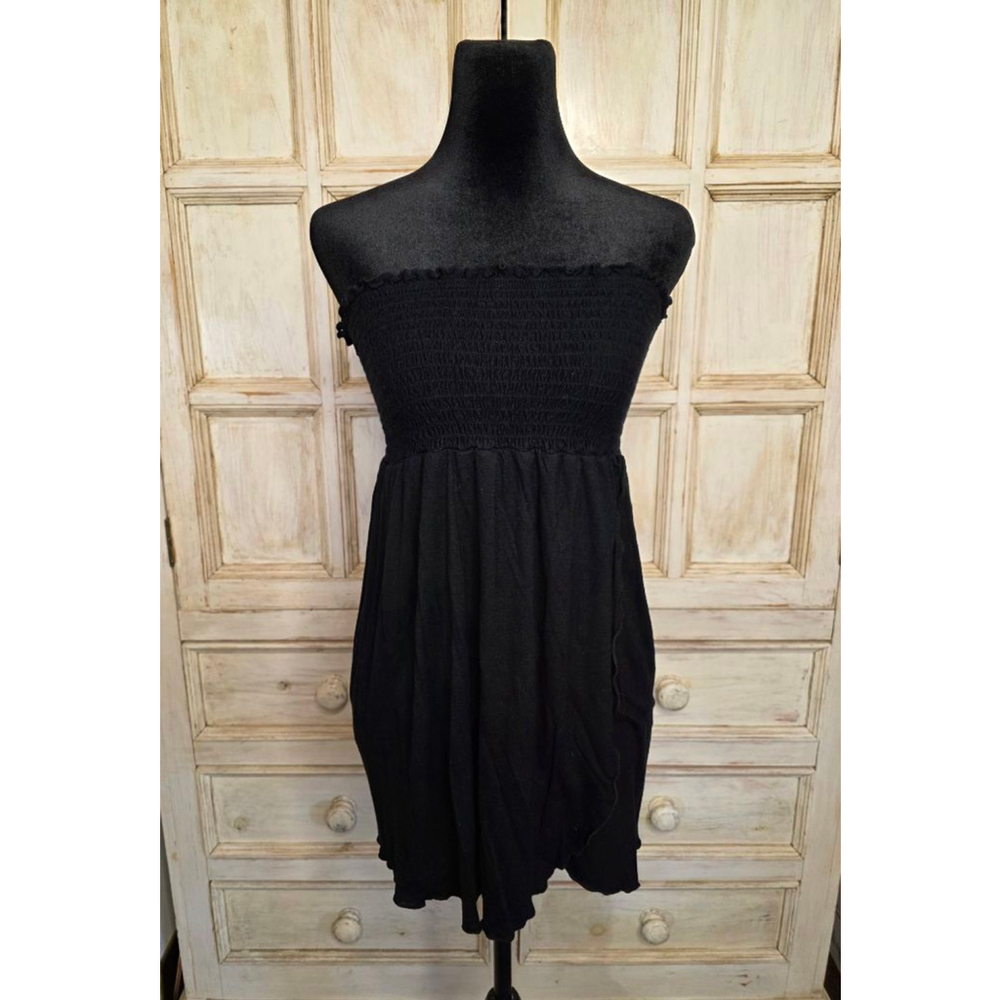 Beach Star Black Strapless Swim Cover Up Dress Size Small